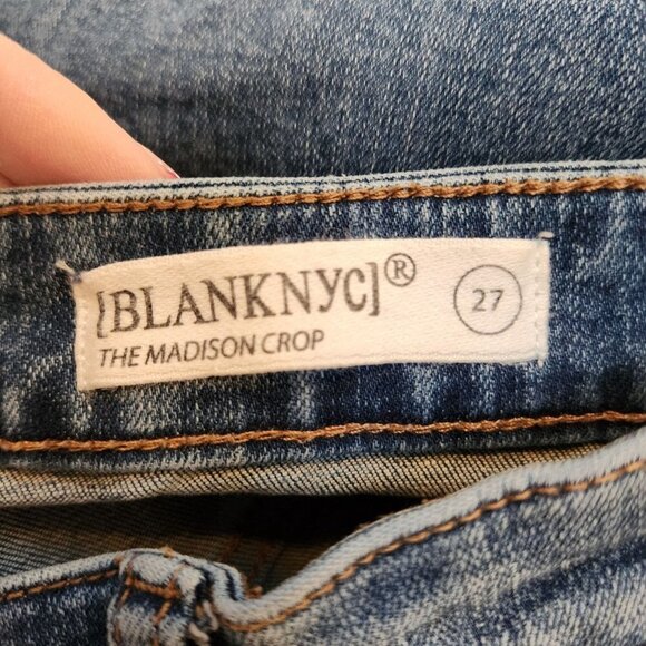 BlankNYC The Madison Crop High-Rise Medium Wash Denim Jeans Women's 27 - Picture 6 of 8